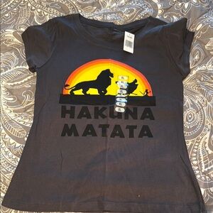 Disney Black and Orange Hakuna Matata Short Sleeve Tee